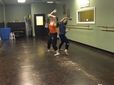 Lindsay Leonard and Nicolette Miller in rehearsal. Photo credit: Omar Raja.