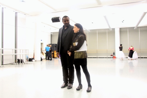 AAADT's Artistic Director Robert Battle and choreographer Jacqulyn Buglisi at a Suspended Women Rehearsal.
