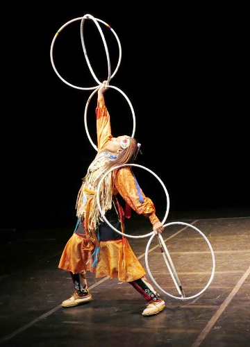 POW-WOW—Hoop dance in Thunderbird American Indian Dancers' Dance Concert and Pow-Wow, presented by Theater for the New City January 31 to February 9, 2014.