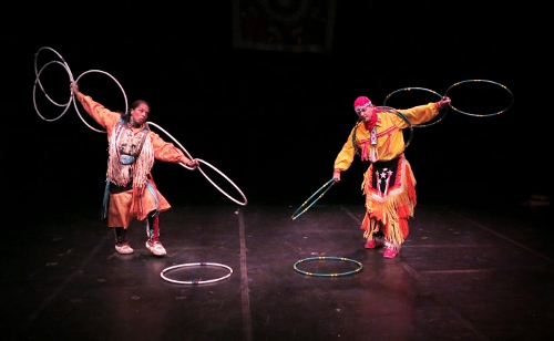 Thunderbird American Indian Dancers' 40th annual Dance Concert and Pow-Wow, Theater for the New City, 2015. Hoop Dance Duet with Michael Taylor - Dancing Wolf (Choctaw/French) and Marie McKinney (Cherokee and Seminole).