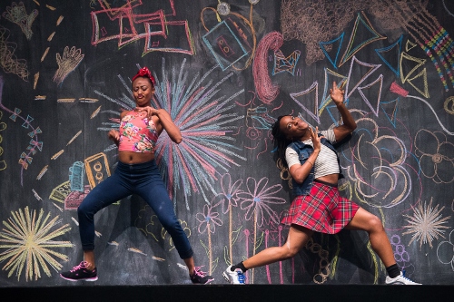 Dancers Fana Fraser and Beatrice Capote in 'BLACK GIRL: Linguistic Play.'