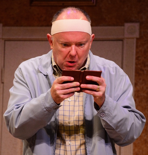John Smith (Eddie Curry) frantically checks his schedule in Beef & Boards Dinner Theatre’s production of Run for Your Wife. Married to two women, John has been able to keep his two wives and two homes in balance thanks to his precise schedule. But it all begins to unravel when that schedule gets disrupted one day, and John goes to great lengths to maintain wedded bliss with both of his wives – with hilarious results!