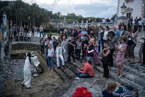 Eiko Otake performs 'A Body in Places' at Miami’s Vizcaya Museum and Gardens.