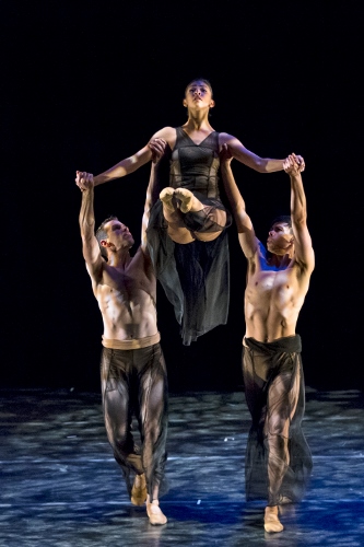 Oakland Ballet's Brent Whitney, Evelyn Turner and Vincent Chavez in Janice Garrett and Charles Moulton's “Divining.”