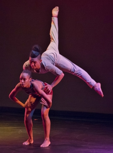 Gaspard & Dancers’ Taquirah Thompson and A.J. Guevara rehearse Gaspard Louis’s 2016 'Portrait.'