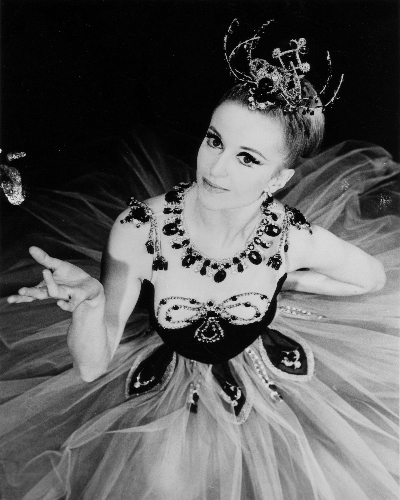 Violette Verdy costumed for George Balanchine's 'Emeralds.'