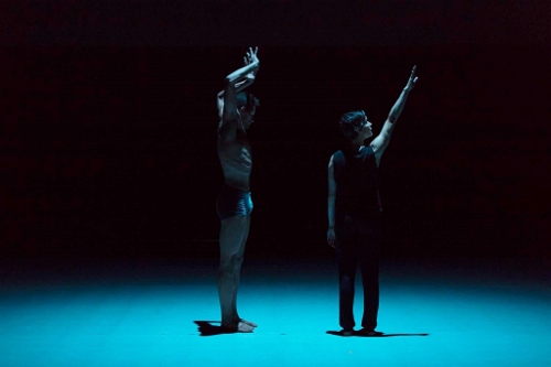 Isaiah Bindel (left) and Hope Mohr perform '15,' choreographed by Gregory Dawson as part of Hope Mohr Dance's 2016 Bridge Project, 'Ten Artists Respond to Locus.'
