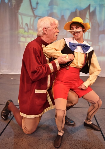 Jaddy Ciucci as Pinocchio and Ken Klingenmeier as Geppetto in <br>'Pinocchio,' on stage Fridays and Saturdays through Nov. 11.