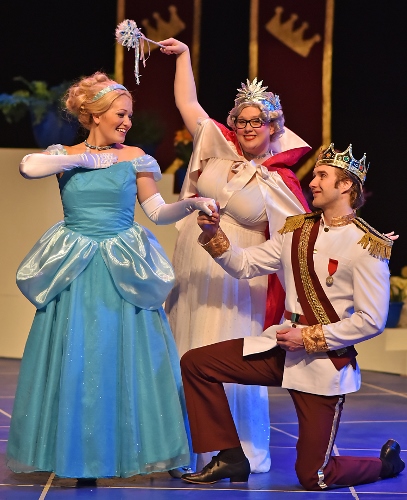 The Fairy Godmother (Rebecca DeVries McConnell), center, is pleased with herself for transforming Cinderella (Emily Hollowell) into the perfect princess for Prince Charming (Will Leonard) in Beef & Boards Dinner Theatre’s production of Cinderella, now on stage through March 17. The first show of the 2018 Live Theatre for Kids series presented by the Pyramid Players, this adaptation of the classic tale is told in a fast-paced, tuneful comedy. Pyramid Players productions are one hour in length and presented without intermission. Performances are for all ages, but offered particularly for children in preschool through sixth grade. Children have the opportunity to meet the cast after each show for pictures and autographs. Performances take place at 10 a.m. on Fridays and at 10 a.m. and 1 p.m. on Saturdays. All tickets are $16.50 and include a snack. For reservations, contact the box office at 317.872.9664. For more information or complete show schedule, visit www.beefandboards.com.