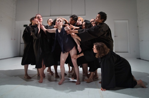 (Center) Dancer Madeline Matuska and ka·nei·seecollective in 'Nevertheless'.