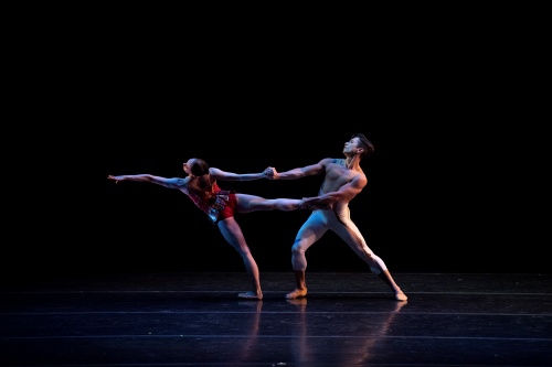 Colorado Ballet's Dana Benton and Yosvani Ramos in Amy Seiwert's 'Traveling Alone'.
