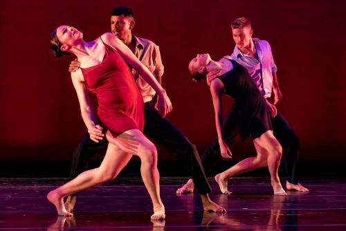 Paige Robinson, Manuel Valdes, Marie Kuhns and Cody Miley in Cynthia Pratt's 'Between a Kiss and a Sigh'.