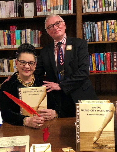 Rosemary Novellino-Mearns and husband Bill Mearns at book signing of 'Saving Radio Music Hall, A Dancer's True Story'.