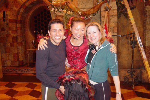 Lisa on the set of ABC/Disney's Once Upon A Mattress with Associate Choreographer Vince Pesce, and Director/Choreographer Kathleen Marshall