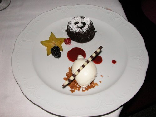 Artistically prepared Chocolate Dessert