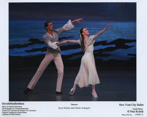 Kyra Nichols and Charles Askegard in 'Davidsbündlertänze' at the New York City Ballet. June 22, 2007