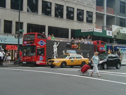 Times Square and Gray Line NY Sightseeing Buses