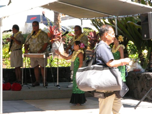 Traveler with Carry-On Bag at Keahole-Kona International Airport