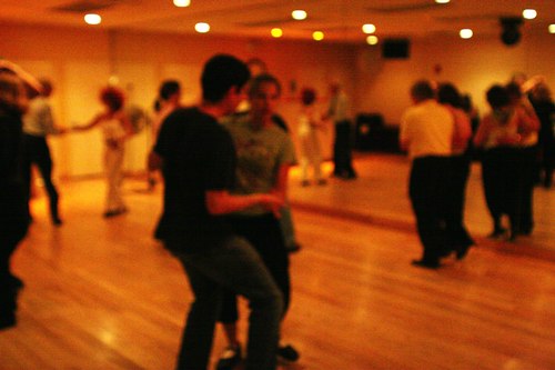 Swing 'n Salsa Party - Lindy Room Camera: ISO 3200, 1/125, 2.0, Brightness adjusted using Curves in Photoshop