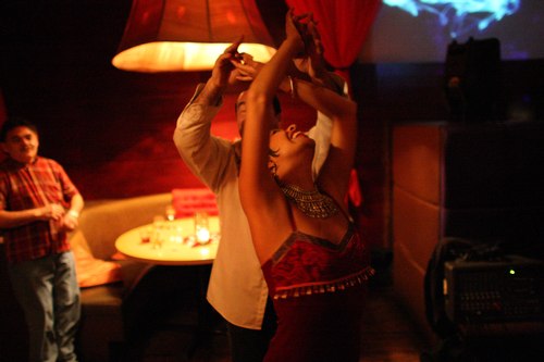 Talia dances at Taj Camera: ISO 6400, 1/80, 1.4