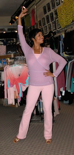 Adorable in Lavender and Pink. Modeled by Talia Castro-Pozo. Available at <a href='http://www.onstagedancewear.com'>OnStageDancewear.com</a>.