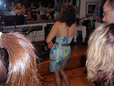 Marizete teaching an introductory Samba Class as part of her Carnival Party at Lafayette Bar and Grill.