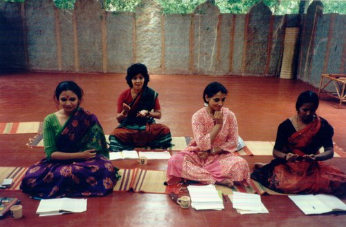 Workshop in abhinaya - 'mime' - taught by Kalanidhi Narayanan at Nrityagram, with dancers like Pratibha Prahlad and Rajika Puri in the class.