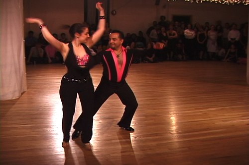Stepping Out Studios April 25, 2008 Student Showcase Sammy Schecter & Ricardo Villa - Hustle (They are also the 2008 Amateur World Hustle Champions!)  (coached by Lori Ann Greenhouse) 
