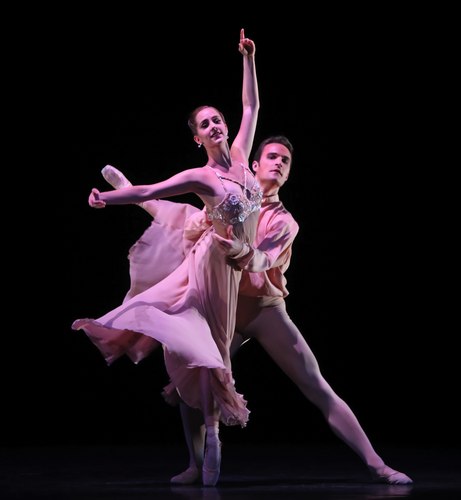 Houston Ballet's program: Of An Era Ballet: Nosotros choreographed by Stanton Welch Dancers: Michelle Carpenter and Nicholas Leschke 