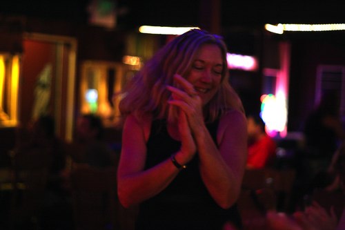 Sheryl Kay Daniels dancing at Players Pub