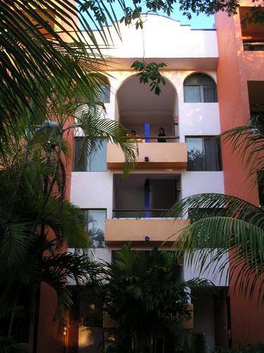 Tropical foliage enhances Playa's low-rise hotels